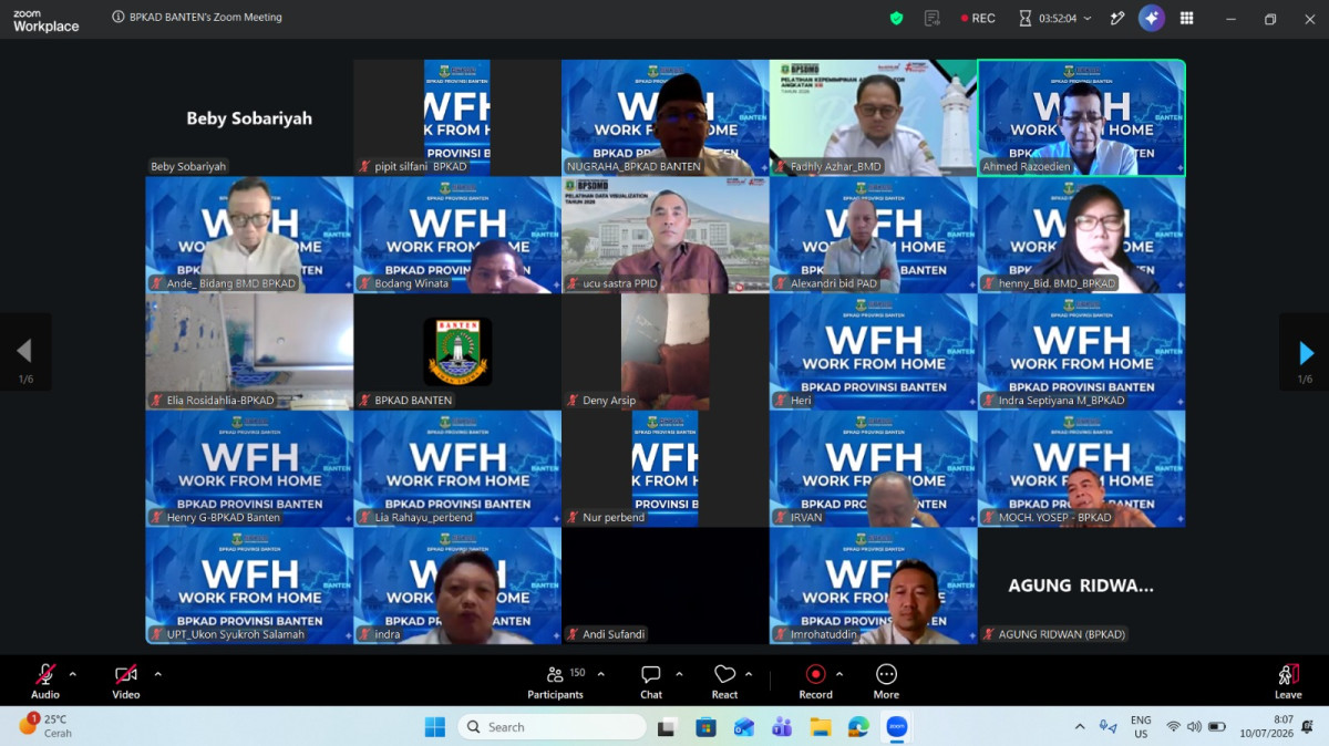 BPKAD Provinsi Banten Bahas Tiga Siklus APBD dalam Rapat Koordinasi WFH