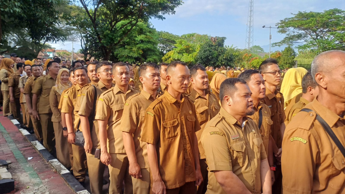 BPKAD Provinsi Banten Perkuat Kekompakan ASN melalui Apel Gabungan dan Halalbihalal